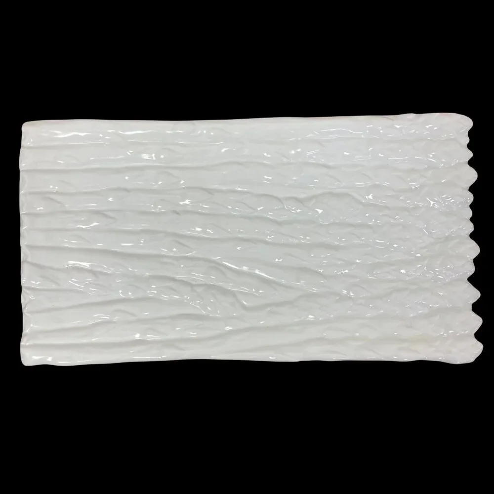 Vintage Porcelain Asparagus Serving Platter Everyday White 12x6 Microwave Safe